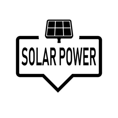 Güneş enerjisi kabarcık simge trendy düz tasarım konuşmak