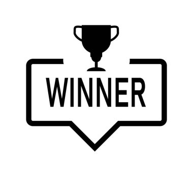 Kazanan kabarcık simge trendy düz tasarım konuşun