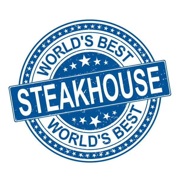 Steak House Vintage Label, logo modello di design su sfondo bianco — Vettoriale Stock