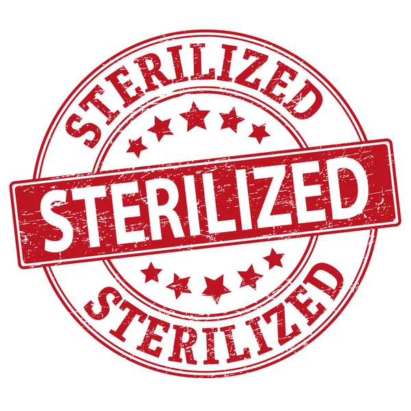 Metin Sterilize ile Grunge kauçuk damga, beyaz vektör illüstrasyon