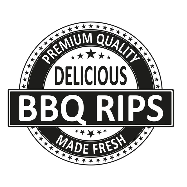 Vintage BBQ παϊδάκια εστιατόριο λογότυπο σύμβολο σε λευκό φόντο — Διανυσματικό Αρχείο