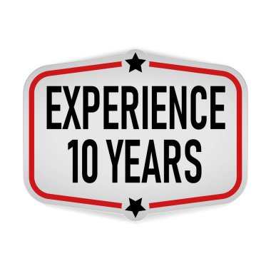 10 Years Experienceoval etiket kağıt etiket vektör o beyaz bir arka plan