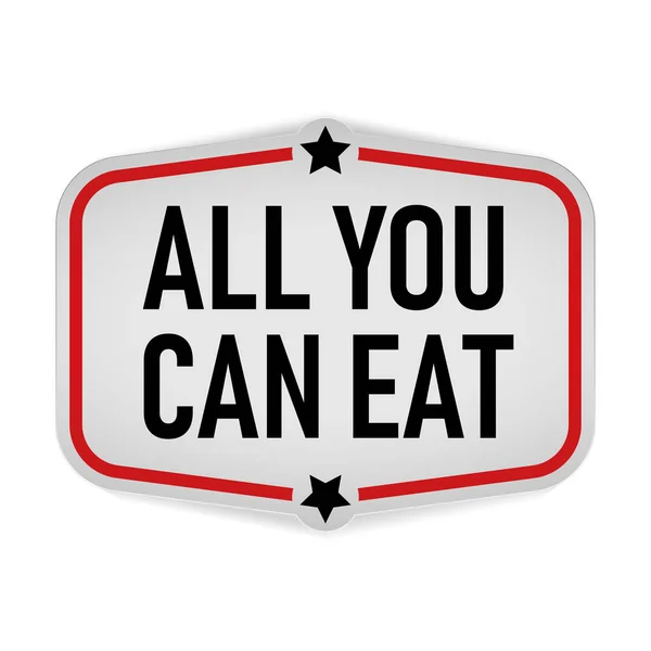 Oval all you can eat sticker paper label vector o a white background — Stock Vector