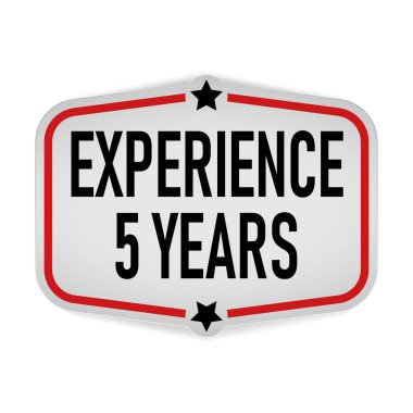 5 Yıl Experienceoval etiket kağıt etiket vektör o beyaz bir arka plan