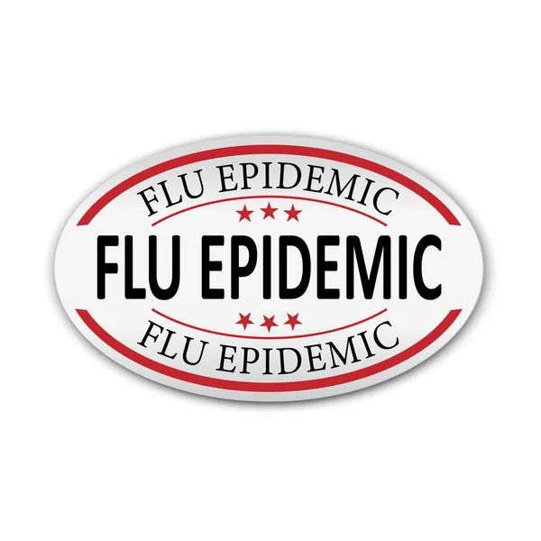 Épidémie de grippe ovale autocollant papier étiquette vecteur o un fond blanc — Image vectorielle