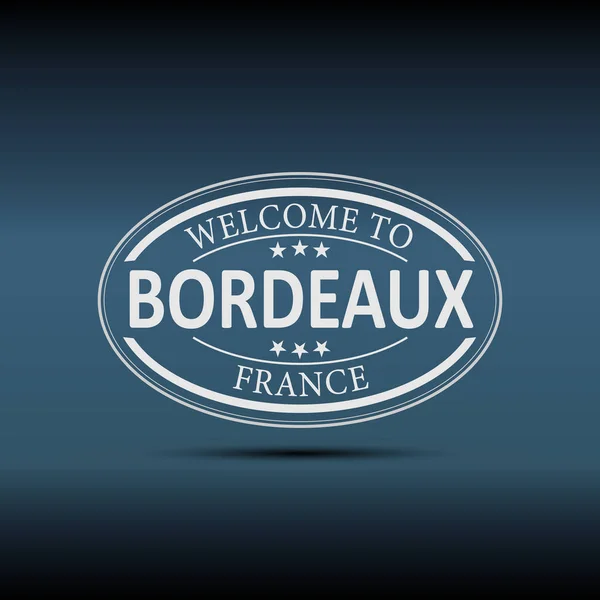 Witamy w Bordeaux Francja ikona ilustracja owalne logo na białym tle — Wektor stockowy