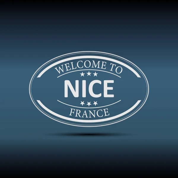 Bem-vindo à ilustração do ícone do logotipo oval de Nice France em um fundo branco —  Vetores de Stock