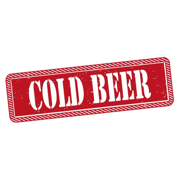 Carimbo de borracha quadrado de cerveja fria em um fundo branco — Vetor de Stock