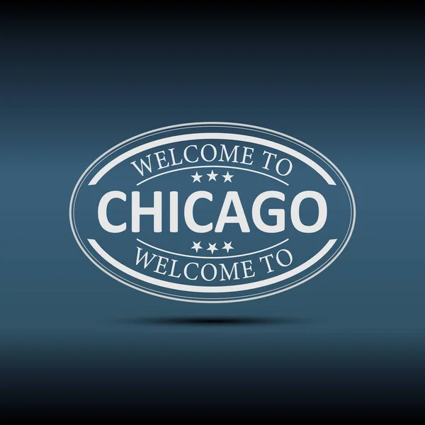 Witamy w Chicago Stany Zjednoczone owalne logo ikona ilustracja na białym tle — Wektor stockowy