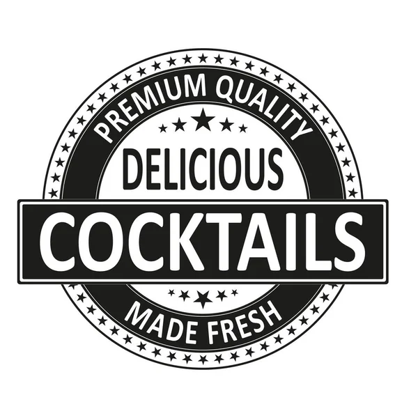 Vector Premium Quality Delicious Cocktail Icon Stamp Label Style — Stock Vector