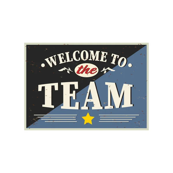 Welcome to the team vintage poster card banner on a white background — Stock Photo, Image