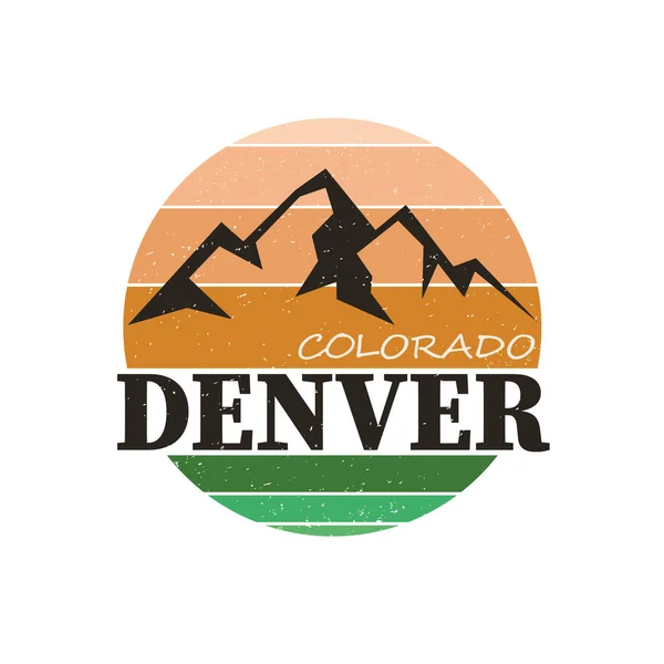 DENVER MOUNTAIN, SLOGAN PRINT VECTOR on a white background — Stockvector