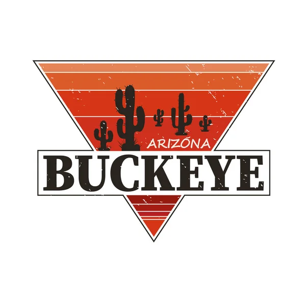 Buckeye ciudad destino de viaje. vector camisa logo — Archivo Imágenes Vectoriales