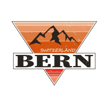 İsviçre 'nin Bern şehri. Düzenlenebilir logo vektör tasarımı.