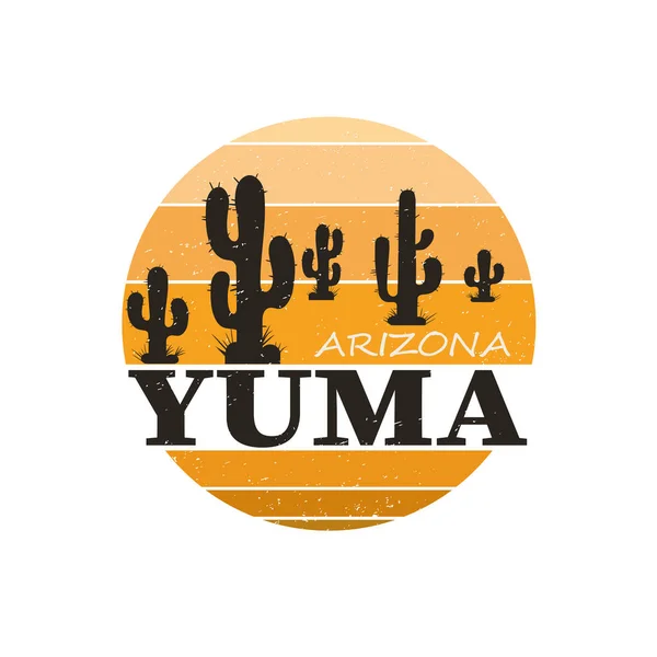 Yuma stad reisbestemming. logo van het vectorshirt — Stockvector