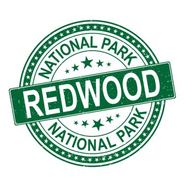 kauçuk mühür Redwood Ulusal Parkı, California vektör illüstrasyonu