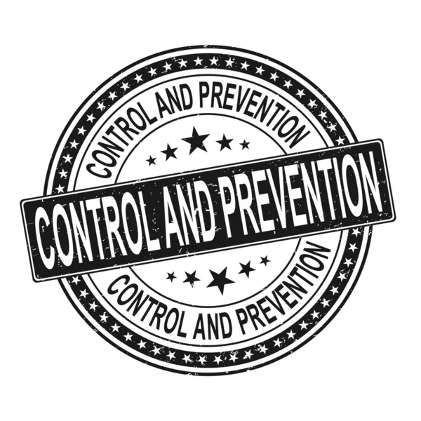 Placa de quarentena de controle e prevenção, selo vetorial grunge — Vetor de Stock