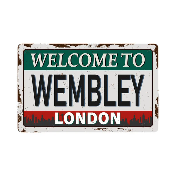 Wembley Londyn zardzewiałe logo ilustracja wektor format na białym — Wektor stockowy