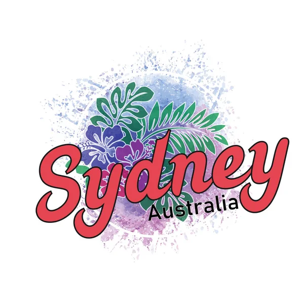 Sydney Australië vector art splash stempel op witte achtergrond — Stockvector