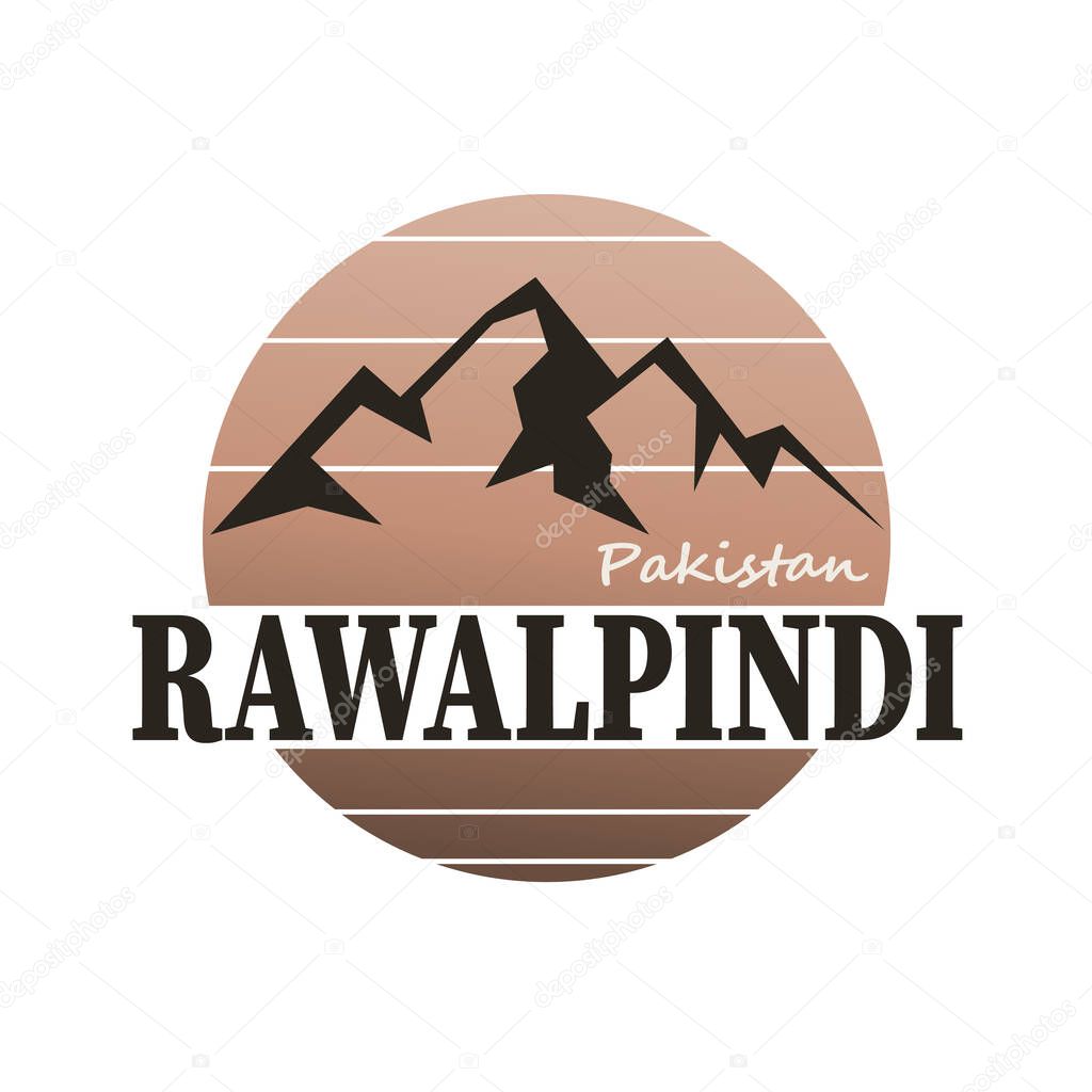 Rawalpindi Pakistan geographic stamp. City or country label, sign.