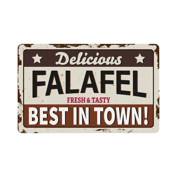 Falafel grunge METAL RUSTED ΕΓΓΡΑΦΗ σε λευκό, διανυσματική απεικόνιση — Διανυσματικό Αρχείο