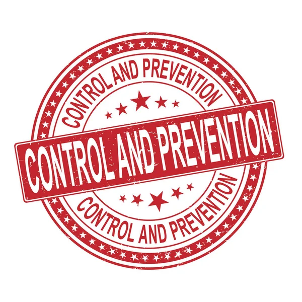 Rojo signo de cuarentena de control y prevención, sello vectorial grunge — Archivo Imágenes Vectoriales