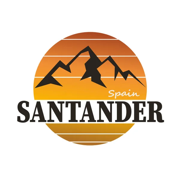 Santander Spain City Travel. Design logo Vector. white background — Stock Vector