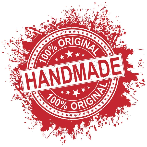 Aşk rozeti ve vektör illüstrasyonuyla yapılmış 100 el yapımı etiket.