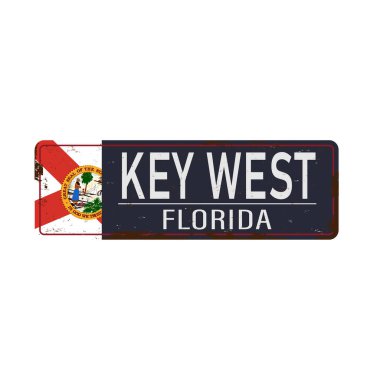 Vintage metal işareti - Key West Florida - Vector EPS 10.