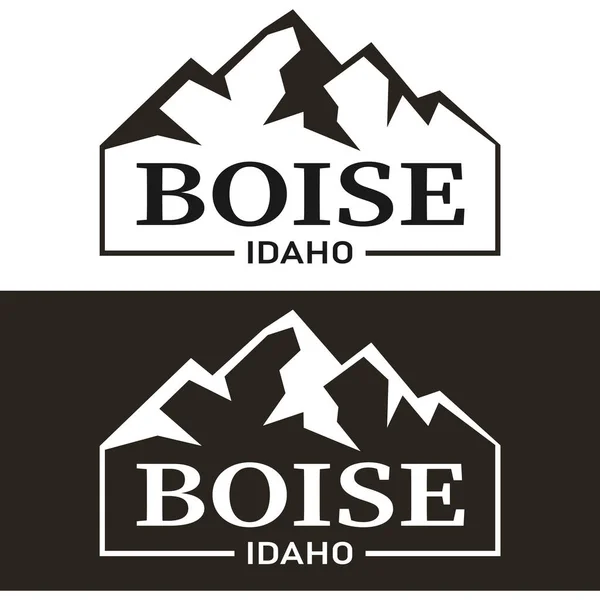 Boise City, Idaho, logo ontwerp. vectorkunsten. Groot logo met vintage letters met mooie witte achtergrond — Stockvector