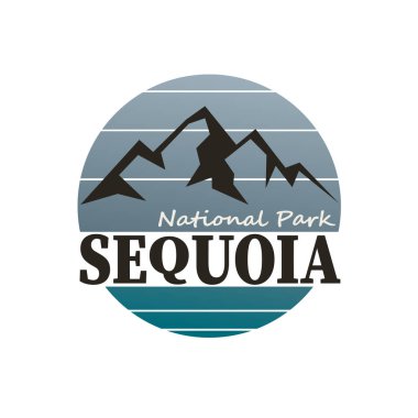 Modern dağ sekoya logosu. Vektör çizimi. beyaz üzerine