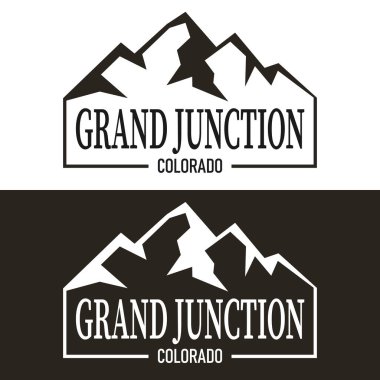 Grand Junction, logo baskı tasarımı, tipografi, vektör grafikleri, illüstrasyon, rozet uygulaması etiketi.