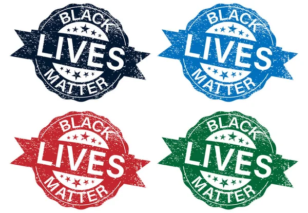 Black Lives Matter set cap vektor teks vintage. Hentikan rasisme. Aku tidak bisa bernapas. Berhenti menembak. Jangan tembak. Kehidupan orang kulit hitam itu penting. Kehidupan itu penting. kekerasan polisi. Hentikan kekerasan. Poster. Hentikan kekerasan - Stok Vektor