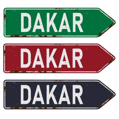 DAKAR ARROW YOL İŞARETİ Tasarım Vektörü İllüstrasyonu. - Vektör