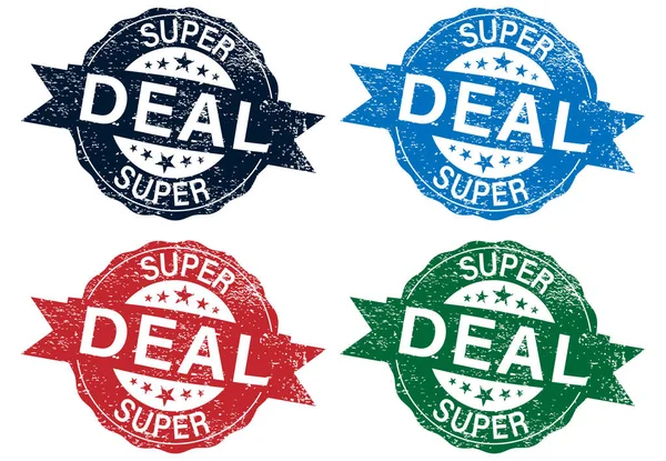 Super Deal redondo grueso conjunto de sello de goma — Vector de stock