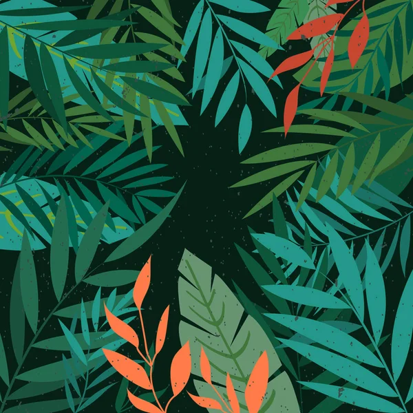Güzel tropikal terk köşe çerçevesi. Monstera. Egzotik bitki. Doğal baskı. Çizim çizimi. Botanik kompozisyon. Tebrik kartı. Siyah illüstrasyon arka plan. 