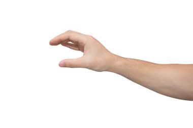 Kırpma yolu olan beyaz arkaplanda el ele tutuşan adam