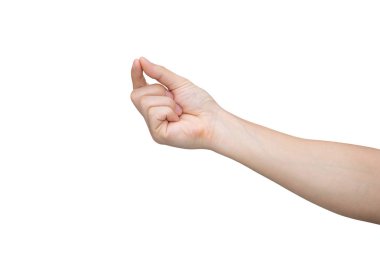 Kırpma yolu olan beyaz arkaplanda el ele tutuşan adam.