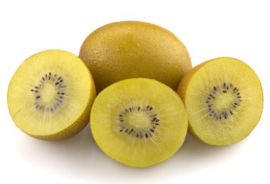 Beyaz arka planda kivi sungold