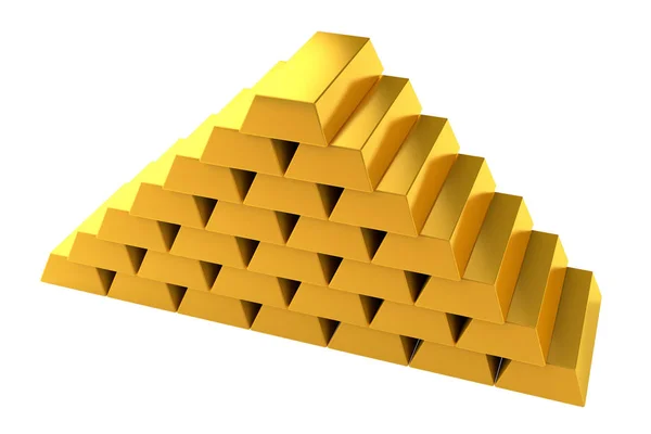 Barras de ouro no fundo branco — Fotografia de Stock