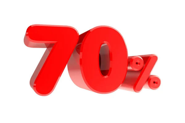 70 percent 3d rendering on white background — Stock Photo, Image