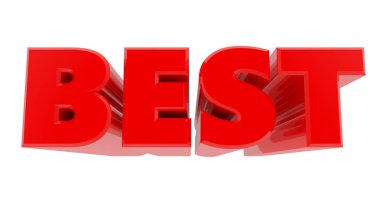 Beyaz arka plan üzerinde 3d En iyi kelime 