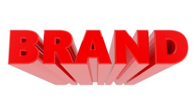 Beyaz arka plan üzerinde 3d Marka kelime