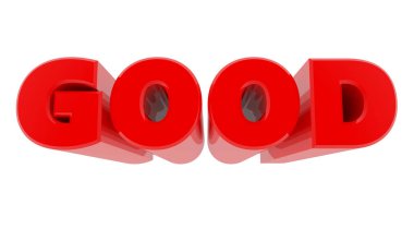 Beyaz arka plan üzerinde 3d İyi kelime