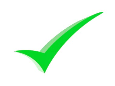 Beyaz arka planda doğru işaret simgesi