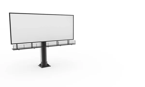 Pusty Billboard gotowy do nowej reklamy 3D Render na białym tle — Zdjęcie stockowe