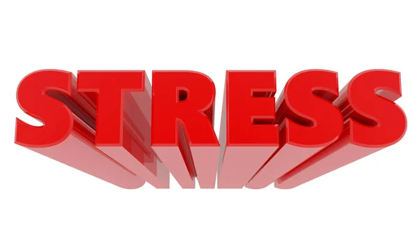 3D STRESS palavra sobre fundo branco — Fotografia de Stock