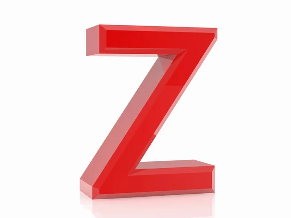 Den röda bokstaven Z på vit bakgrund 3D rendering — Stockfoto