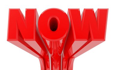 Beyaz arka plan 3d render 3d şimdi kelime