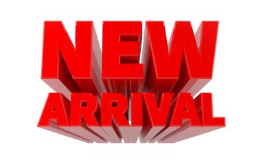 Beyaz arka plan 3d render 3d Yeni Varış kelime